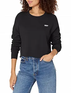Свитер DKNY Спортивный Женский Металлический Логотип Укороченный Пуловер - Фото 1