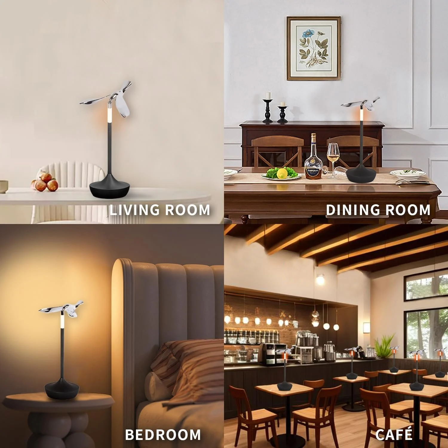 Настільна лампа YOOWARM бездротова акумуляторна з відкривачкою Птах сенсорна регульована, фото №6