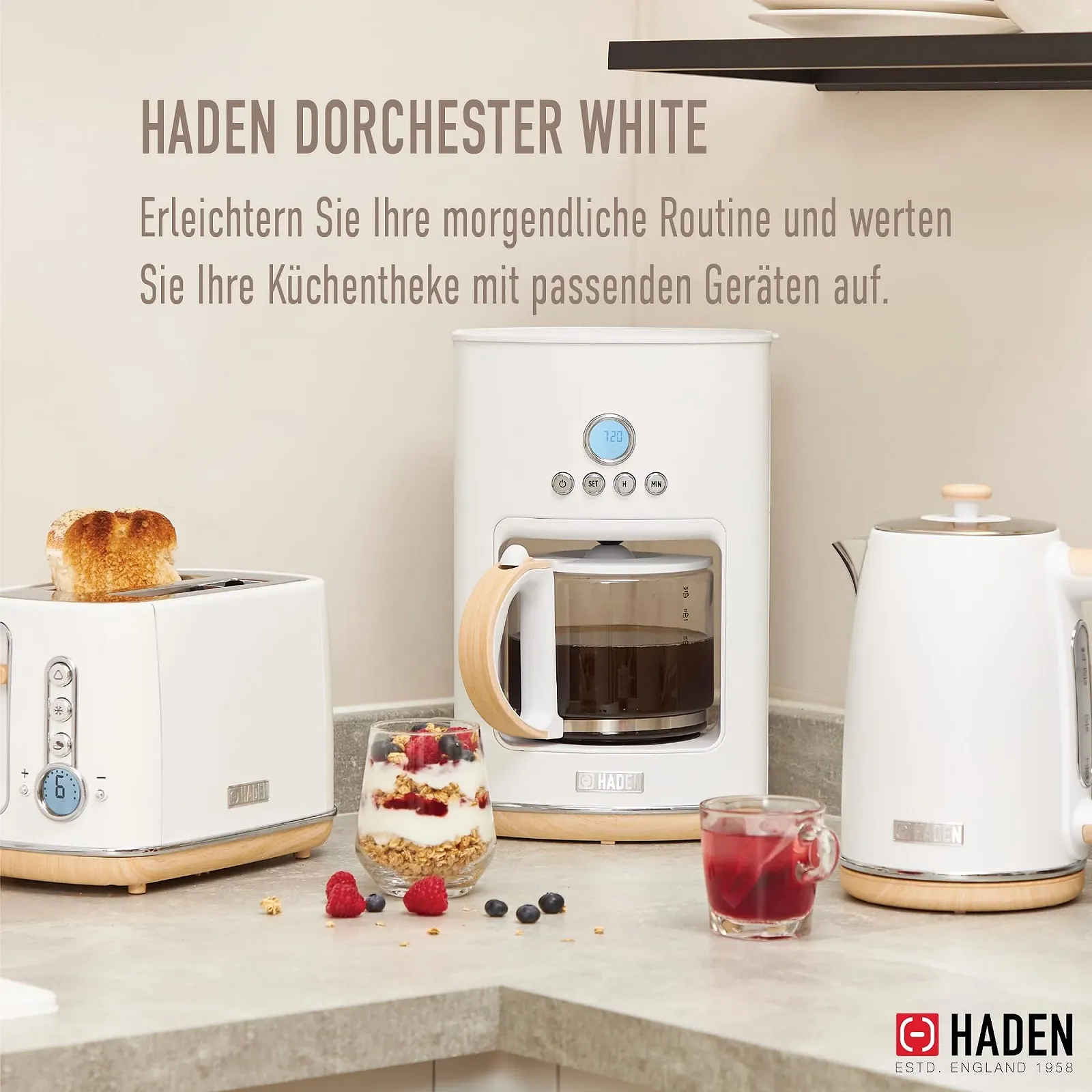 Капельная кофеварка HADEN Dorchester 1.5 L White, фото №5
