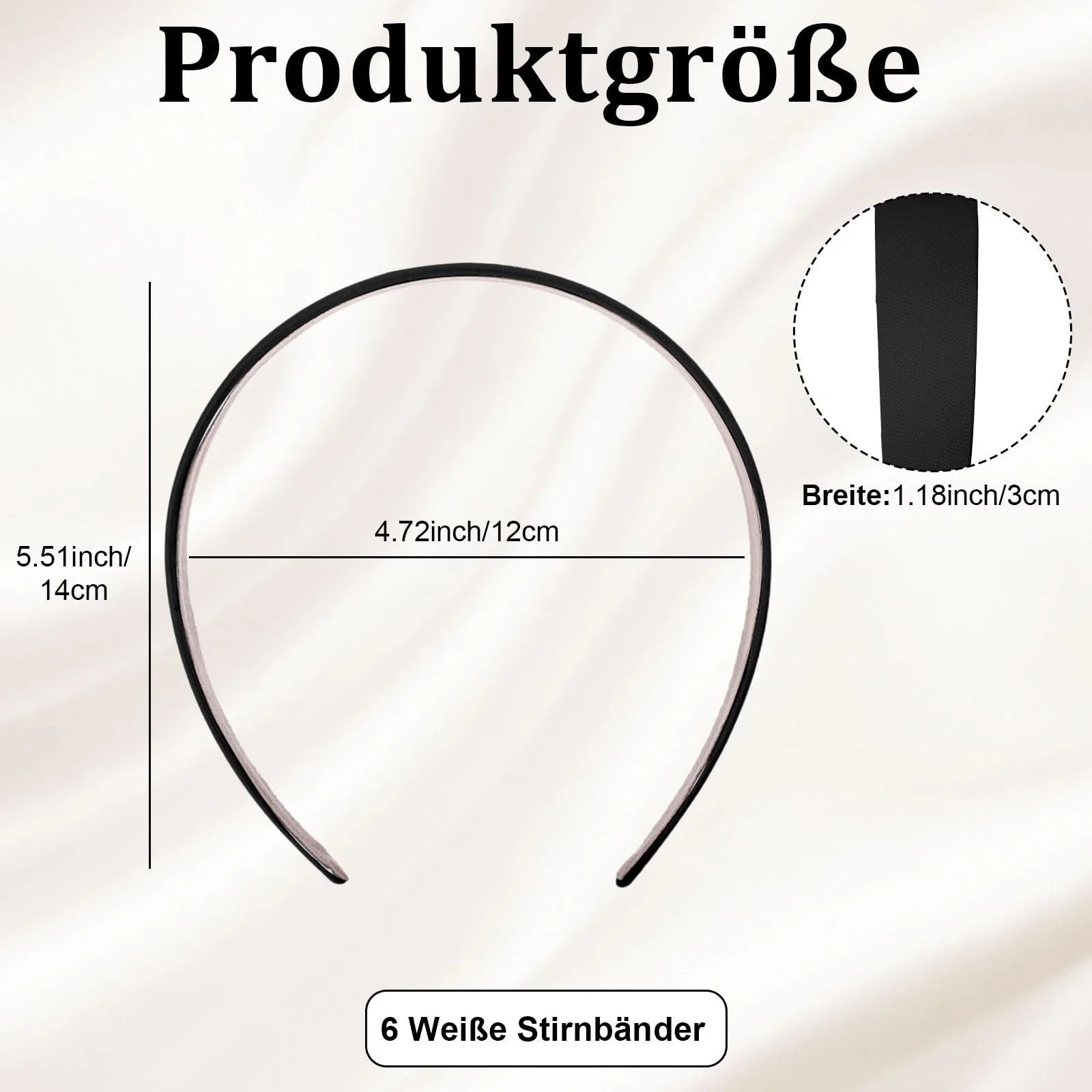 Обруч Тканевый Черный, фото №2