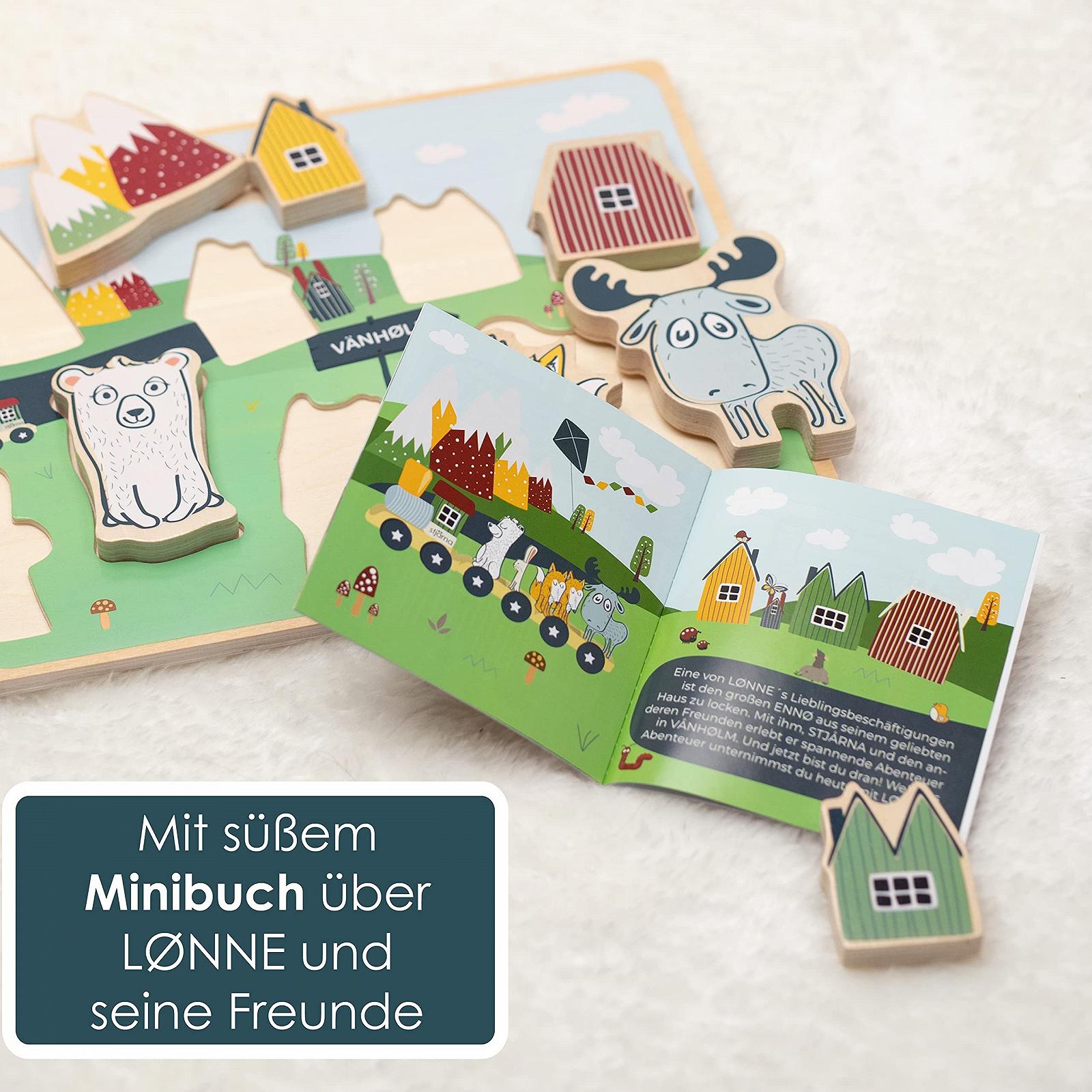 Деревянный пазл HEJ LØNNE 9 крупных элементов-вкладышей, фото №5