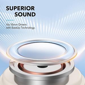 Наушники Soundcore Anker A3i с шумоподавлением Интенсивный бас Гибридное ANC Звонки с 4 микрофонами K.I. Воспроизведение 36 ч Режим быстрой зарядки Bluetooth 5.2 Индивидуальный EQ 22 (Белый) synthetic.ua - Фото 1
