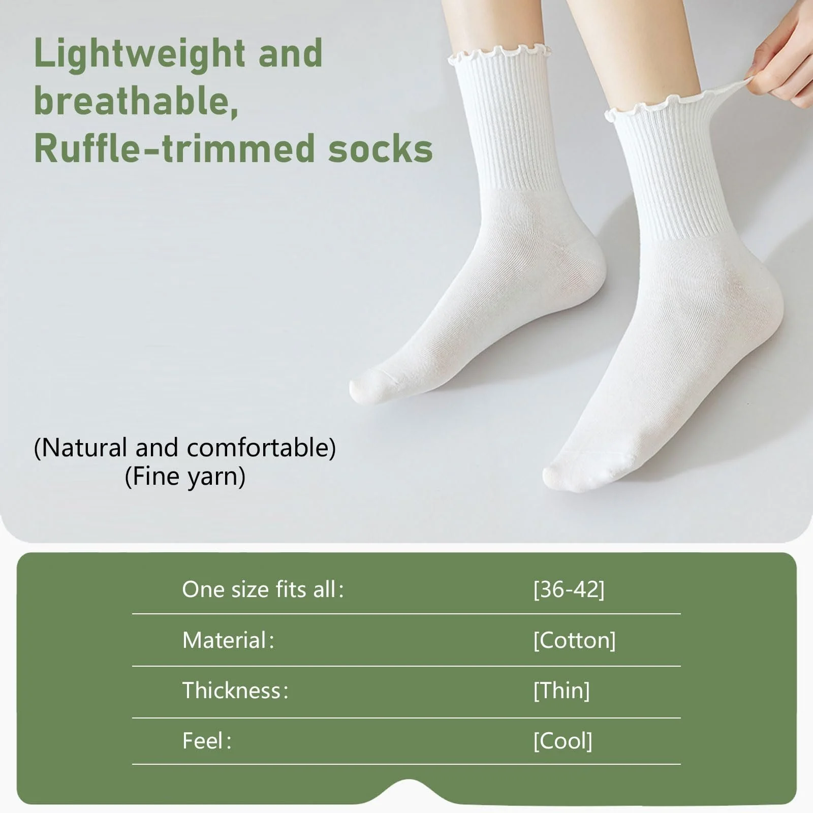 Шкарпетки з рюшами Жіночі бавовняні (5 пар), фото №7 Шкарпетки з рюшами Жіночі бавовняні (5 пар), фото №7