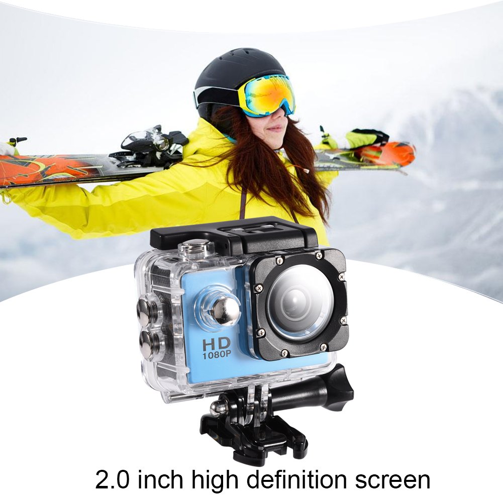 Екшн-камера Mini DV Sports Camera Action 4K Waterproof 30 м Outdoor Sports Video DV 1080P Full HD LCD Mini Mounting Accessories Kits Синій, фото №4