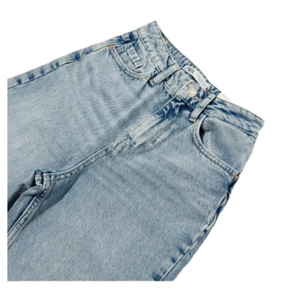 Джинси Zara Jeans Trf Wide Leg Tiro Medio Full Length Blue/Grey 6045033406 XL, фото №2