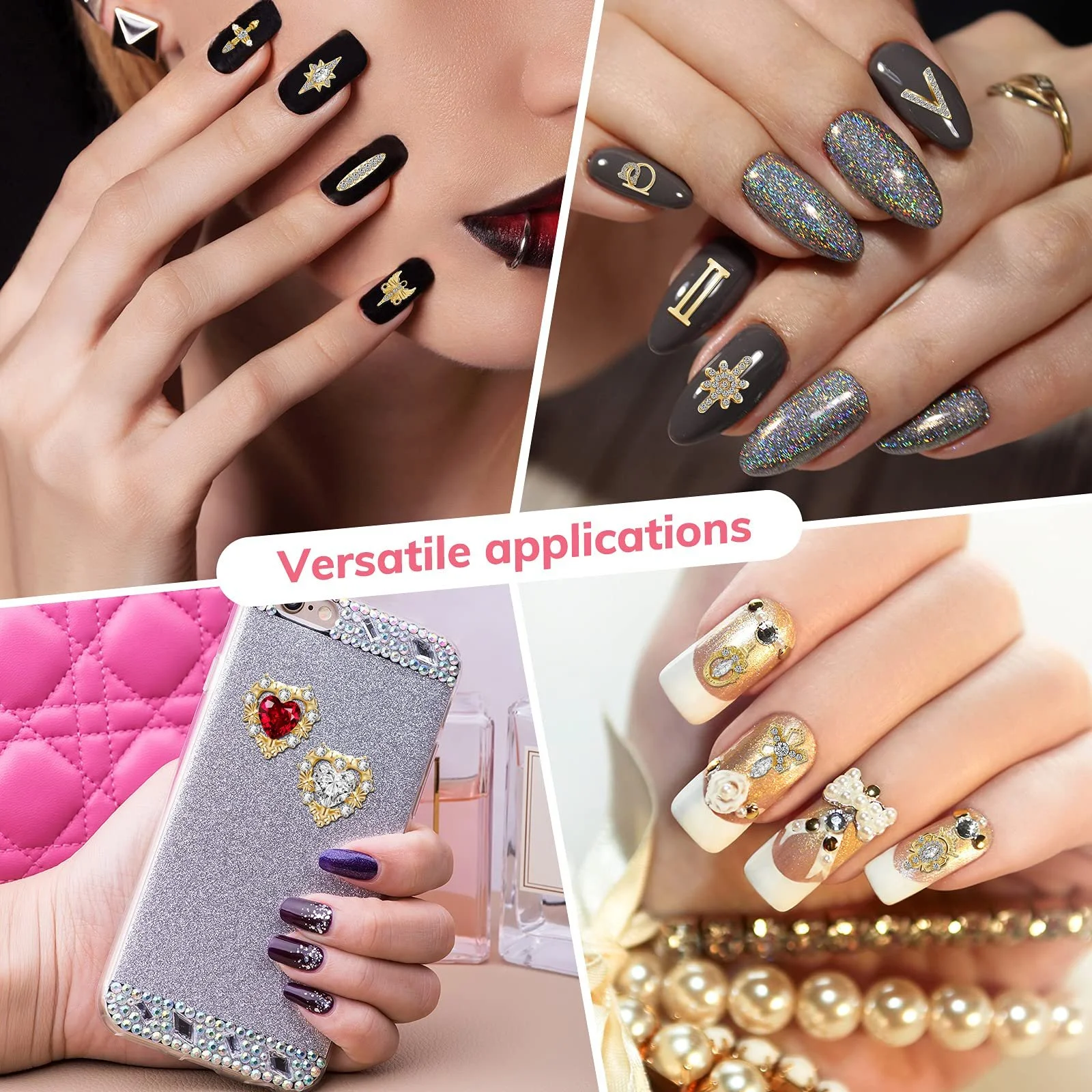 Стразы для ногтей 3D, 24 стиля, 48 штук, фото №5