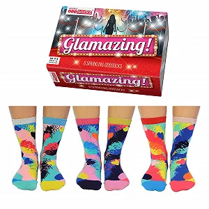 Носки United Oddsocks Zing Glamazing Sparkling, размер UK 4-8, EUR 37-42, US 6.5-10.5, набор 6 шт., разноцветные - Фото 1