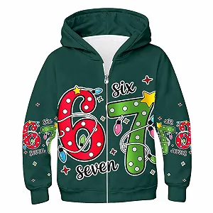 Худи Generisch Толстовка для мальчиков и девочек - Лонгслив с 67 принтами, худи, джемпер Y2K, повседневная толстовка, унисекс, смешной пуловер, уличная одежда, хип-хоп, удобная толстовка - Фото 1