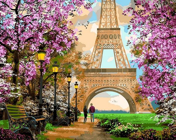 VP1272 Картина-розмальовка за номерами Прогулянка по Парижу, фото №1 VP1272 Картина-розмальовка за номерами Прогулянка по Парижу, фото №1