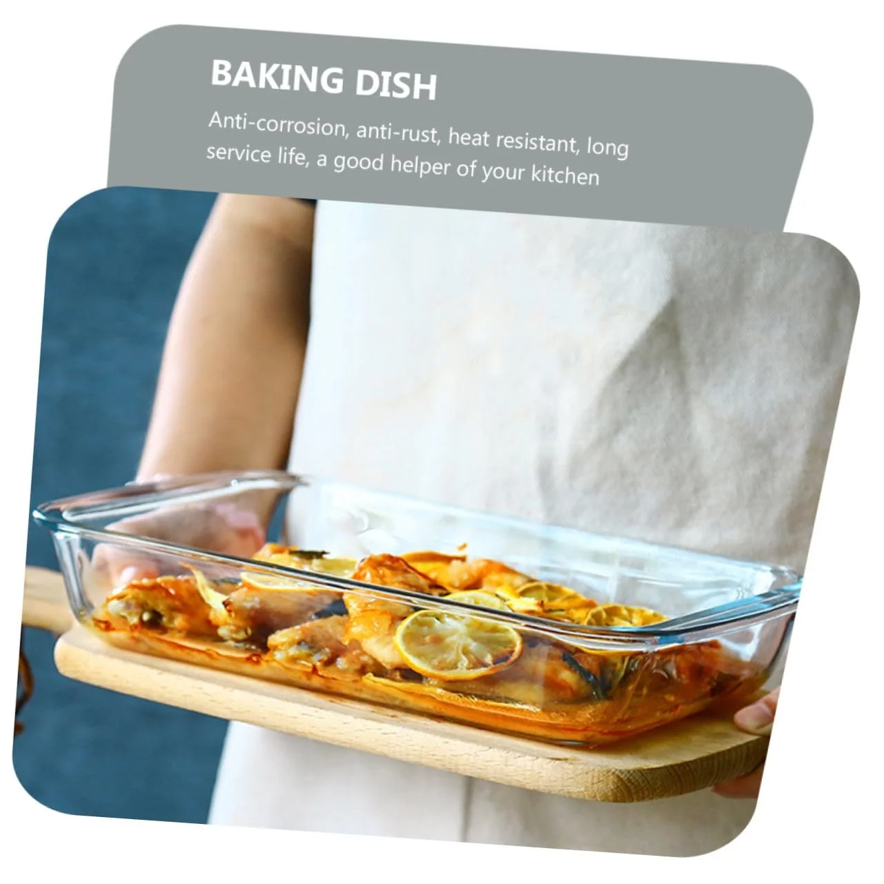 Форма для запікання VALICLUD прямокутна скляна з 2 ручками, фото №5 Форма для запікання VALICLUD прямокутна скляна з 2 ручками, фото №5