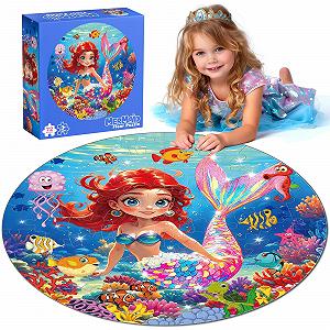 Пазлы Mermaid Unicorn Jumbo 72 элемента Круглые Шиммер One Size - Фото 1