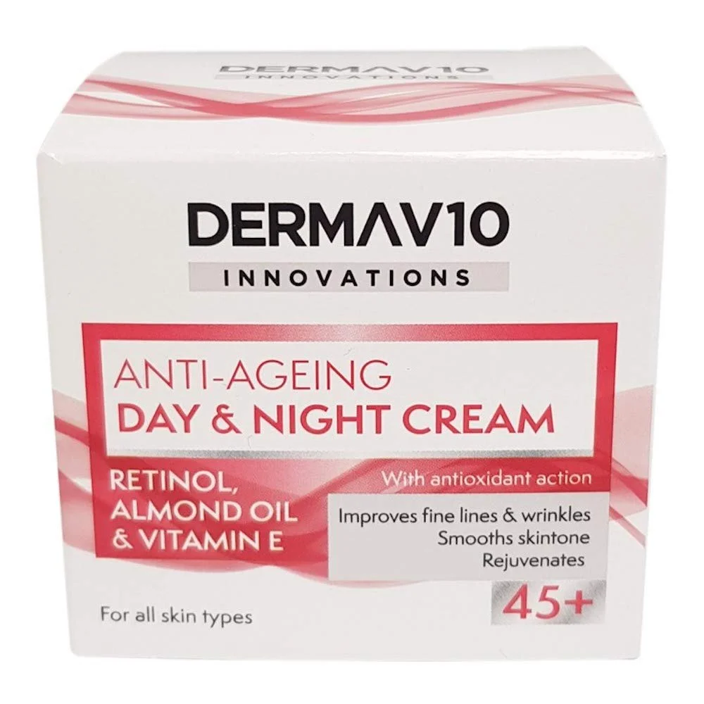 Денний та нічний крем для обличчя Derma V10 Innovations Retinol 4 х 50 мл (200 мл), фото №2 Денний та нічний крем для обличчя Derma V10 Innovations Retinol 4 х 50 мл (200 мл), фото №2