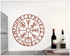 Наклейка на стіну Samunshi Vegvisir з рунами 3 шт synthetic.ua - Фото 1