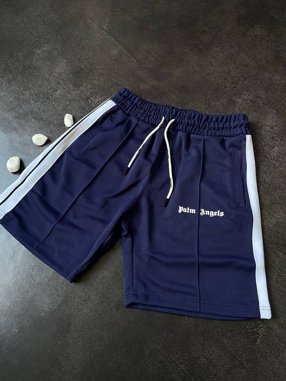 Брендовые пляжные мужские шорты Palm Angels Lux синие, фото №1 Брендовые пляжные мужские шорты Palm Angels Lux синие, фото №1