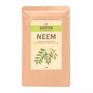 Маска для лица и волос Sattva Neem - маска против прыщей, маска против черных точек для мужчин и женщин - маска для ухода за кожей лица - для жирной кожи - для жирной кожи головы и перхоти - 100 г - Фото 1