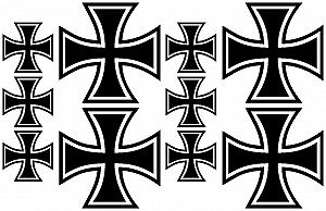 Наклейка на стіну Samunshi Iron Cross Набір 10 шт. 26 x 17 см Чорна - Фото 1