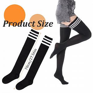 Женские очень длинные носки выше колена, чулки выше колена, длинные полосатые носки, повседневные высокие гетры, носки до бедра (70 см) synthetic.ua - Фото 1