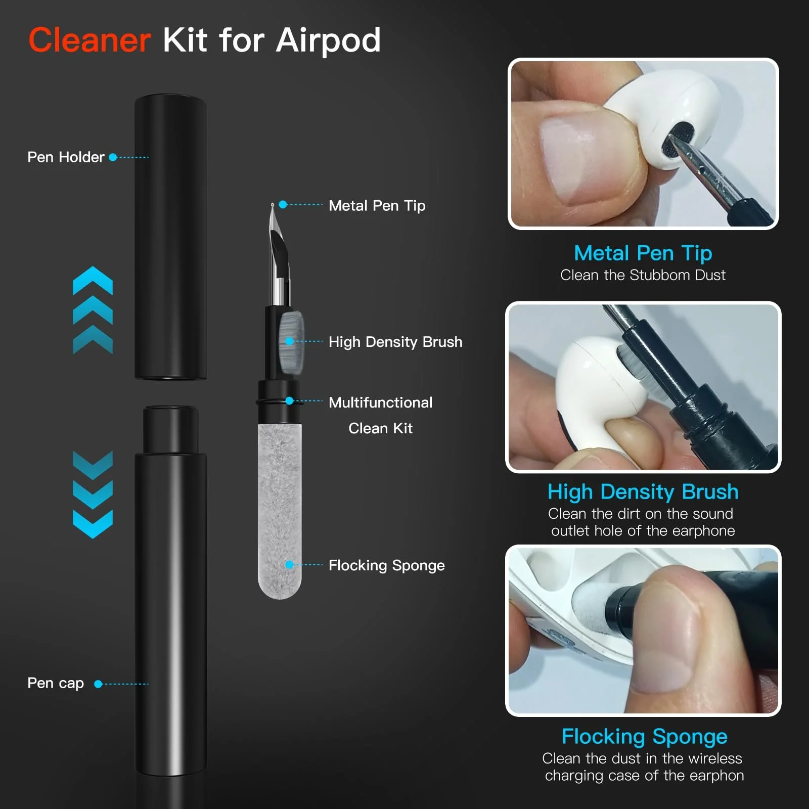 Набір акумуляторних прецизійних викруток 66 в 1 56 біт LED Чорний, фото №5