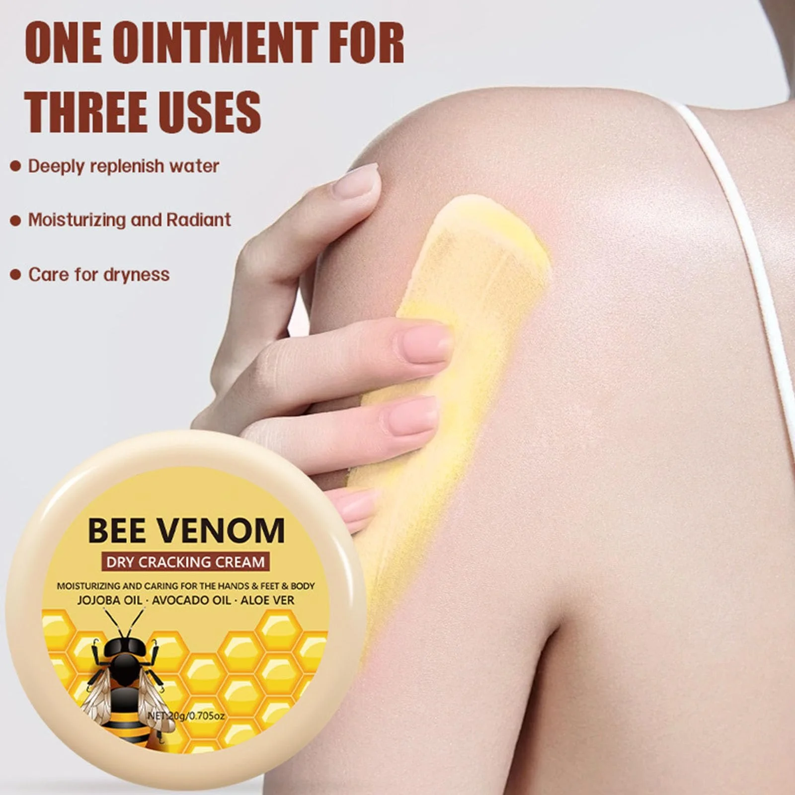 Восстанавливающий крем для ног и рук Bee Poison Repair Cream от трещин и сухости с пчелиным ядом, фото №5 Восстанавливающий крем для ног и рук Bee Poison Repair Cream от трещин и сухости с пчелиным ядом, фото №5