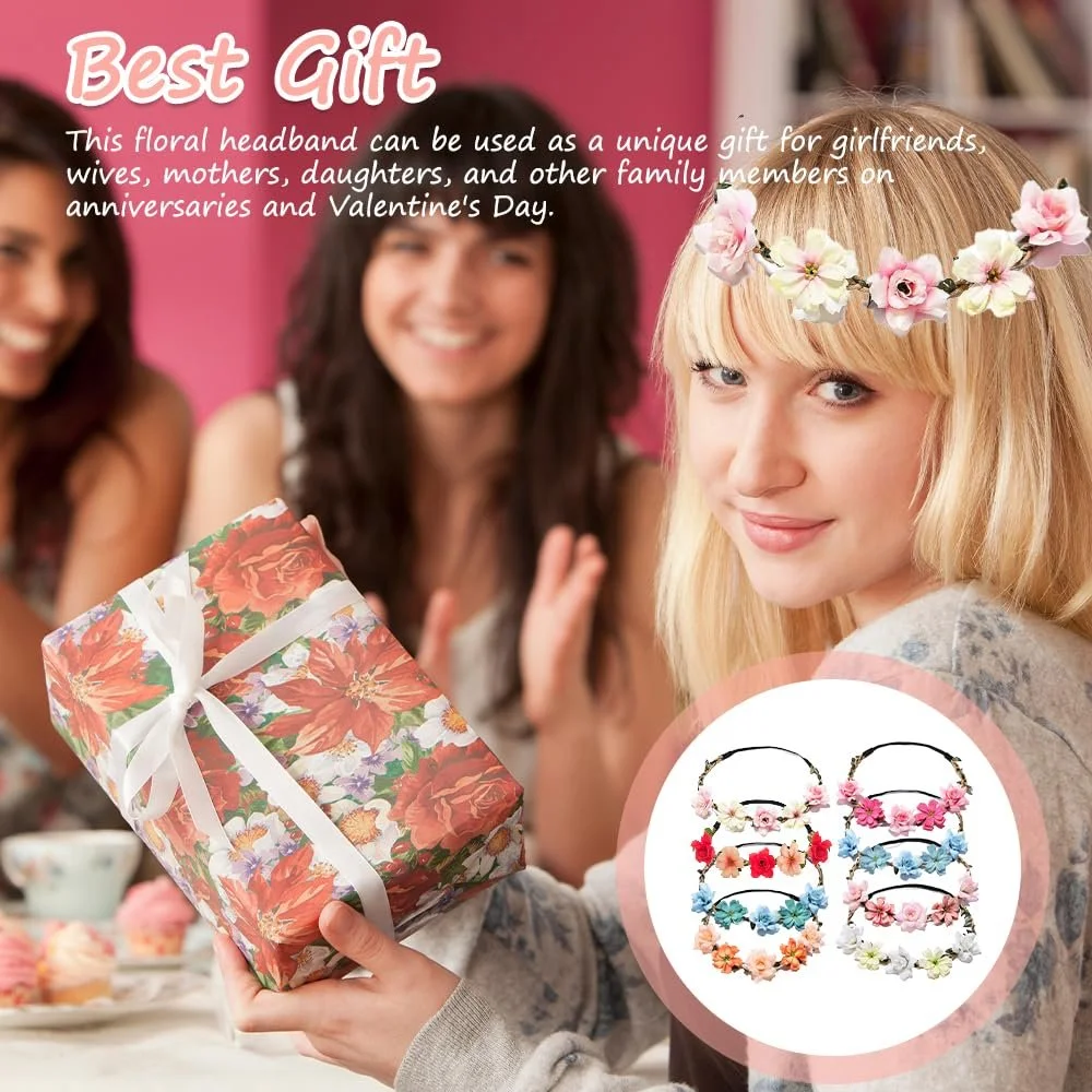 Вінок для волосся з квітами (8 шт.), фото №6