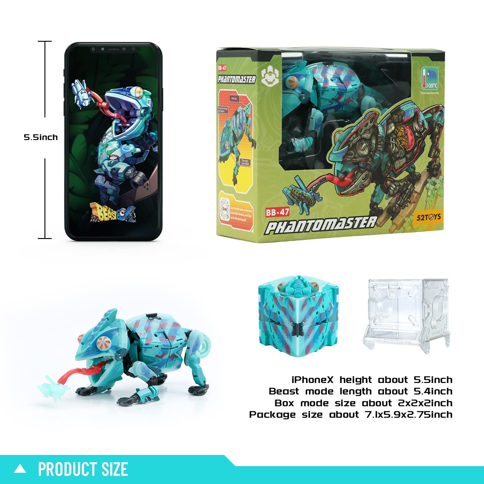 Трансформер 52TOYS Beastbox Phantomaster Хамелеон, фото №6