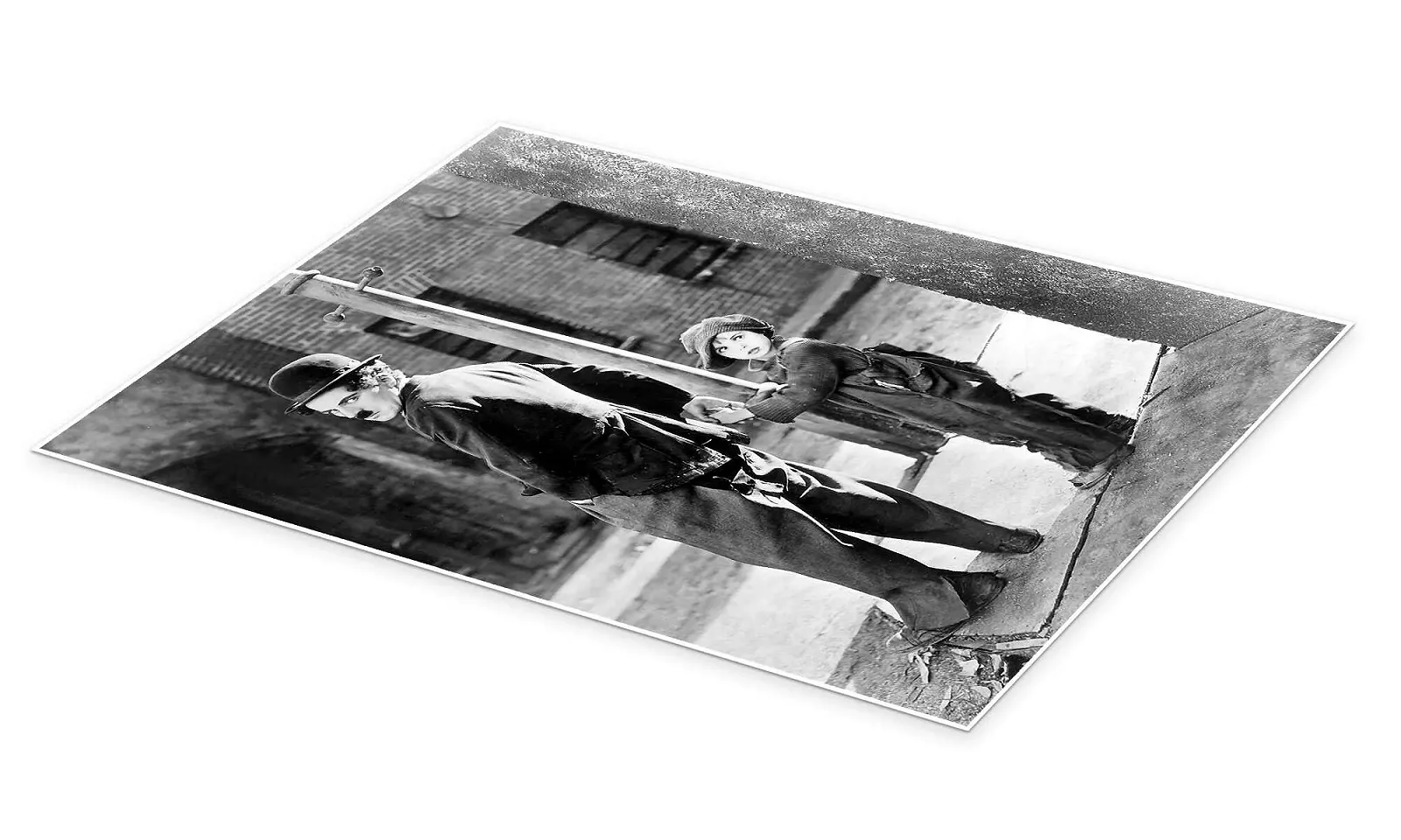 Постер The Kid Charlie Chaplin Jackie Coogan 1921 50 x 70 см Черно-белый, фото №2