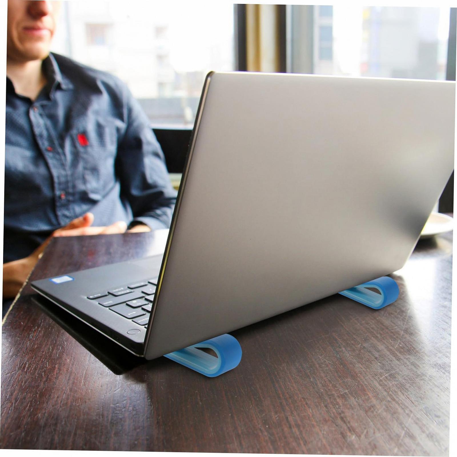Підставка для ноутбука SOIMISS Регульована по висоті Охолоджуюча підкладка Ергономічна Синьо-біла (4 шт.), фото №4