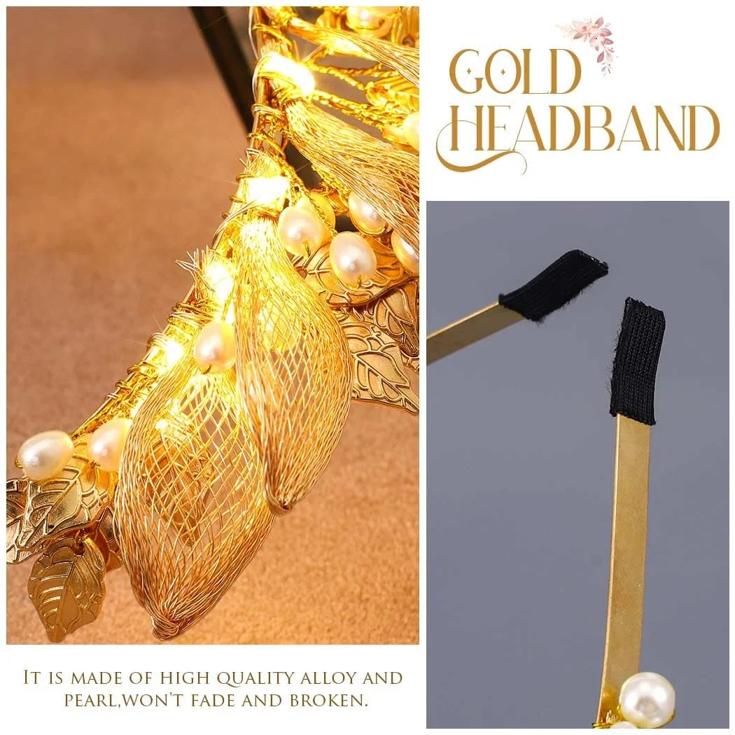 Обруч Золотистий Листя Весільний Головний Убір, фото №5