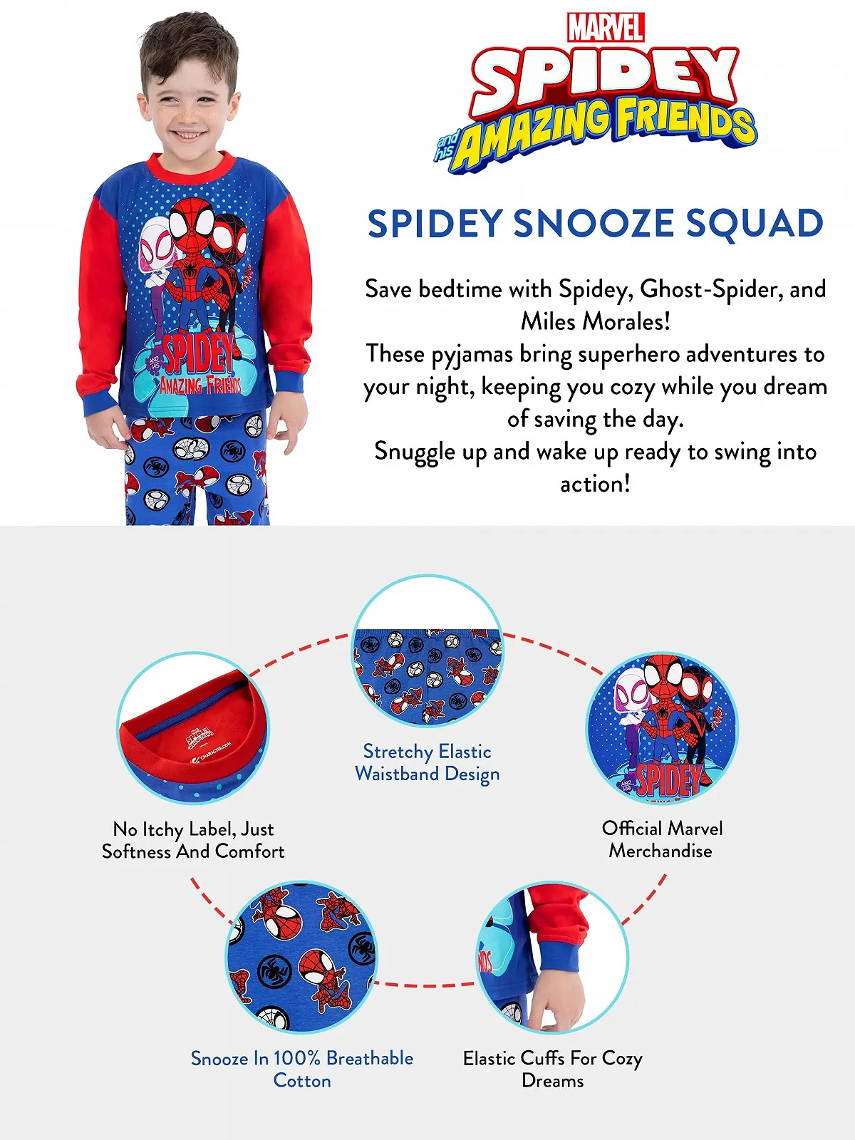 Піжама Marvel Spiderman для хлопчиків, з довгими рукавами, фото №4