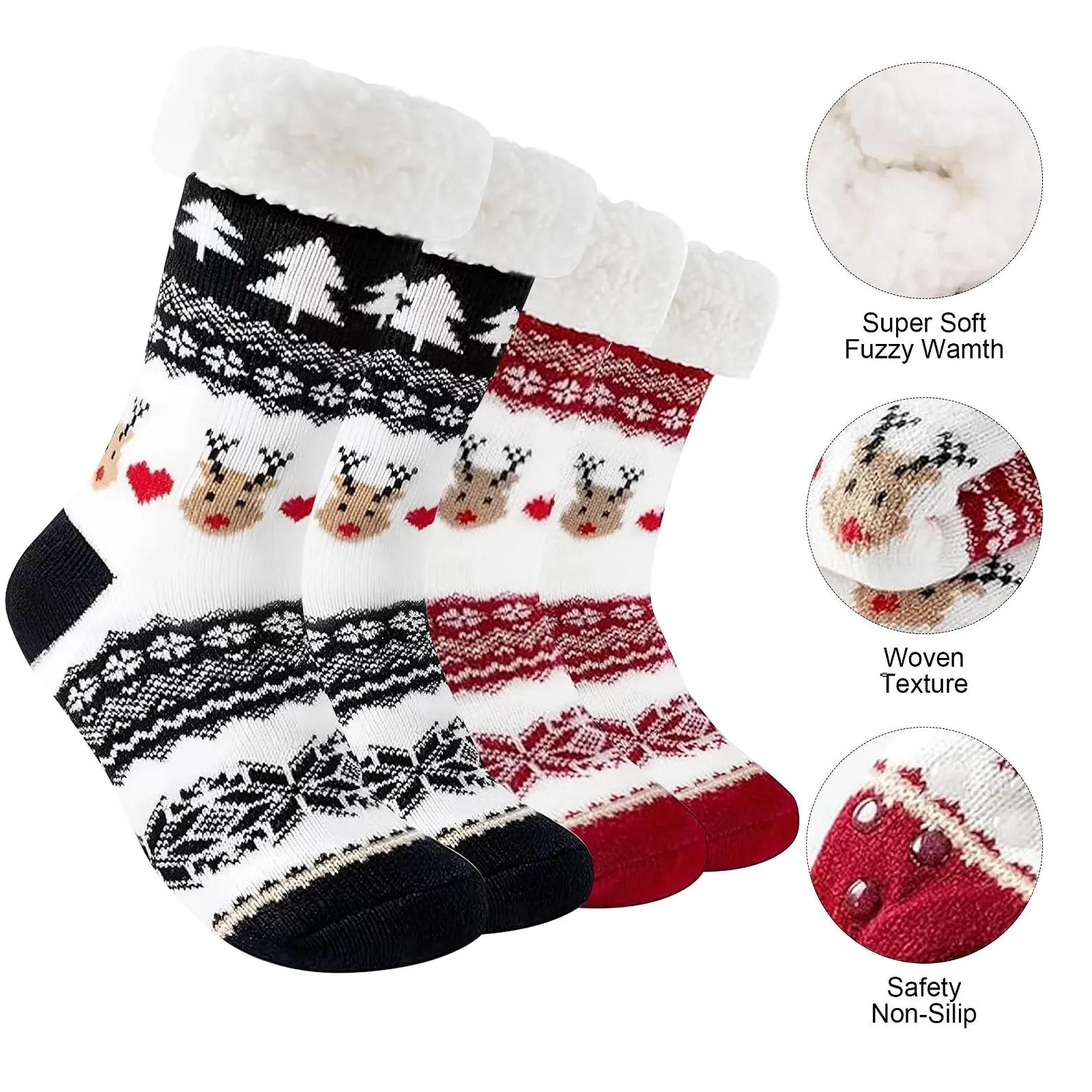 Шкарпетки махрові ZoneYan Різдвяні жіночі, 2 пари, розмір 35-42, фото №4