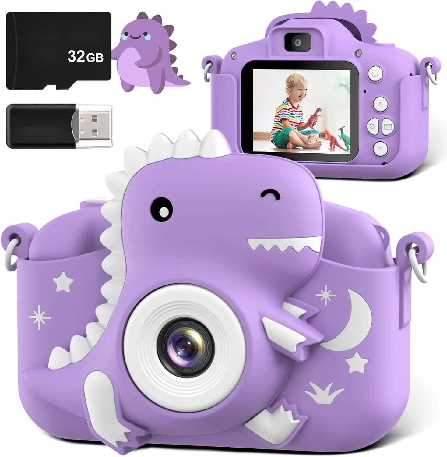 Дитячий фотоапарат GREENKINDER / 2" / 20 MP / Full HD / 32GB SD Card / Фіолетовий, фото №1
