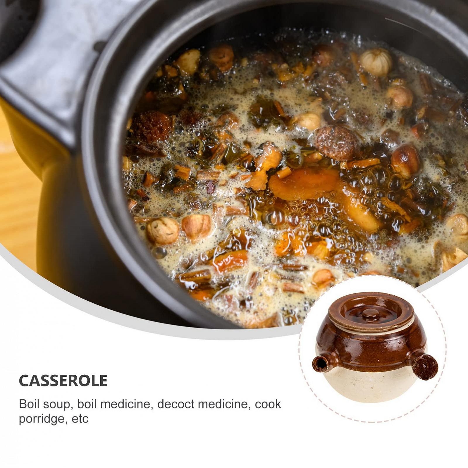 Глиняний горщик Sosoport для приготування китайської медицини для газових плит безшовний з ручкою, фото №8
