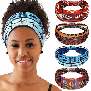 Повязка на голову Широкая африканская в стиле бохо для женщин - Фото 1