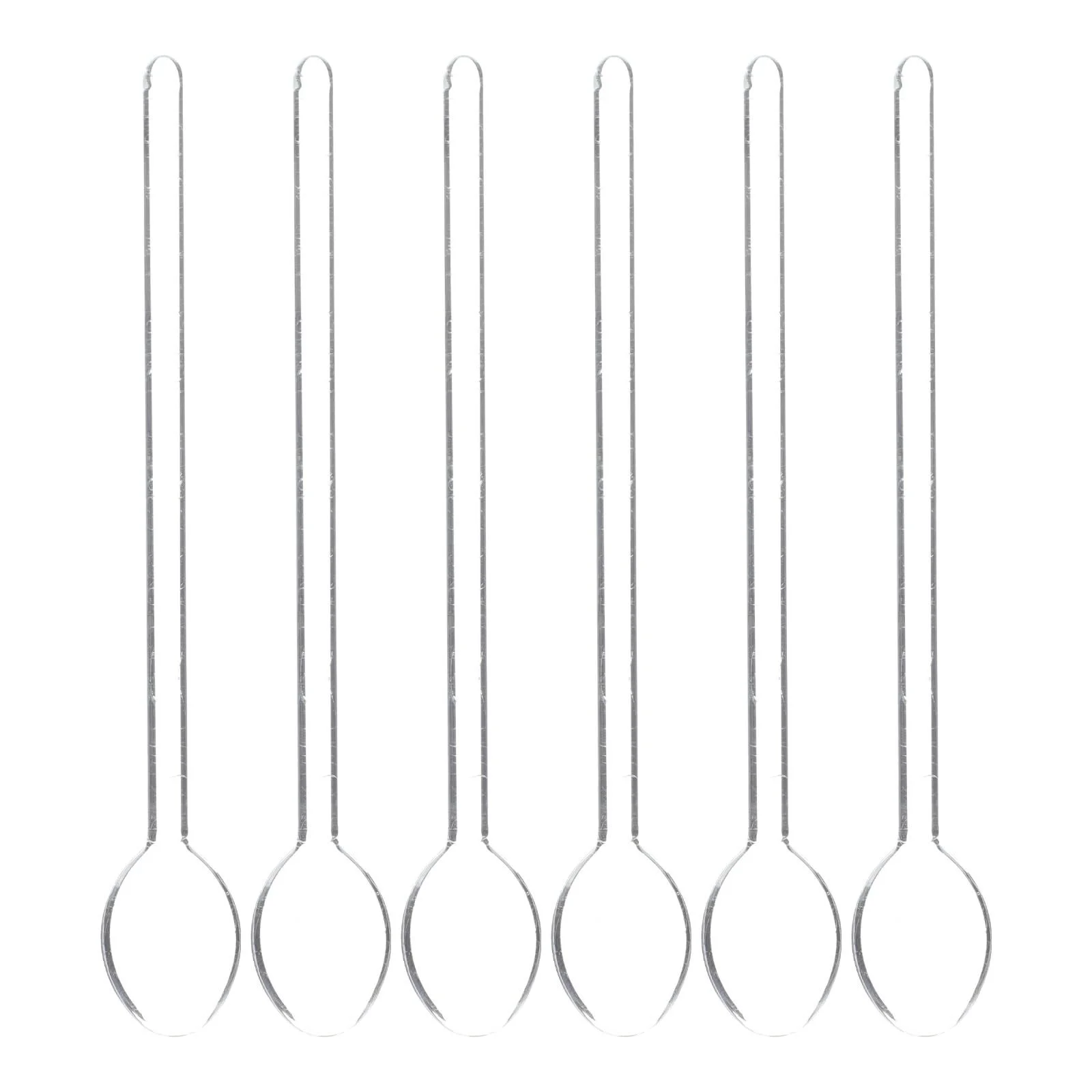 Набір скляних ложок для розмішування, 6 шт., 14.2 см, прозорий, термостійкі, фото №1