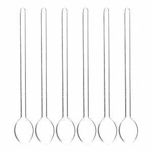 Набор стеклянных ложек для перемешивания, 6 шт, 142 см, прозрачный, термостойкие кофейные ложки для чая, молока, десерта, можно мыть в посудомоечной машине, идеально подходят для дома, кафе, вечеринок - Фото 1