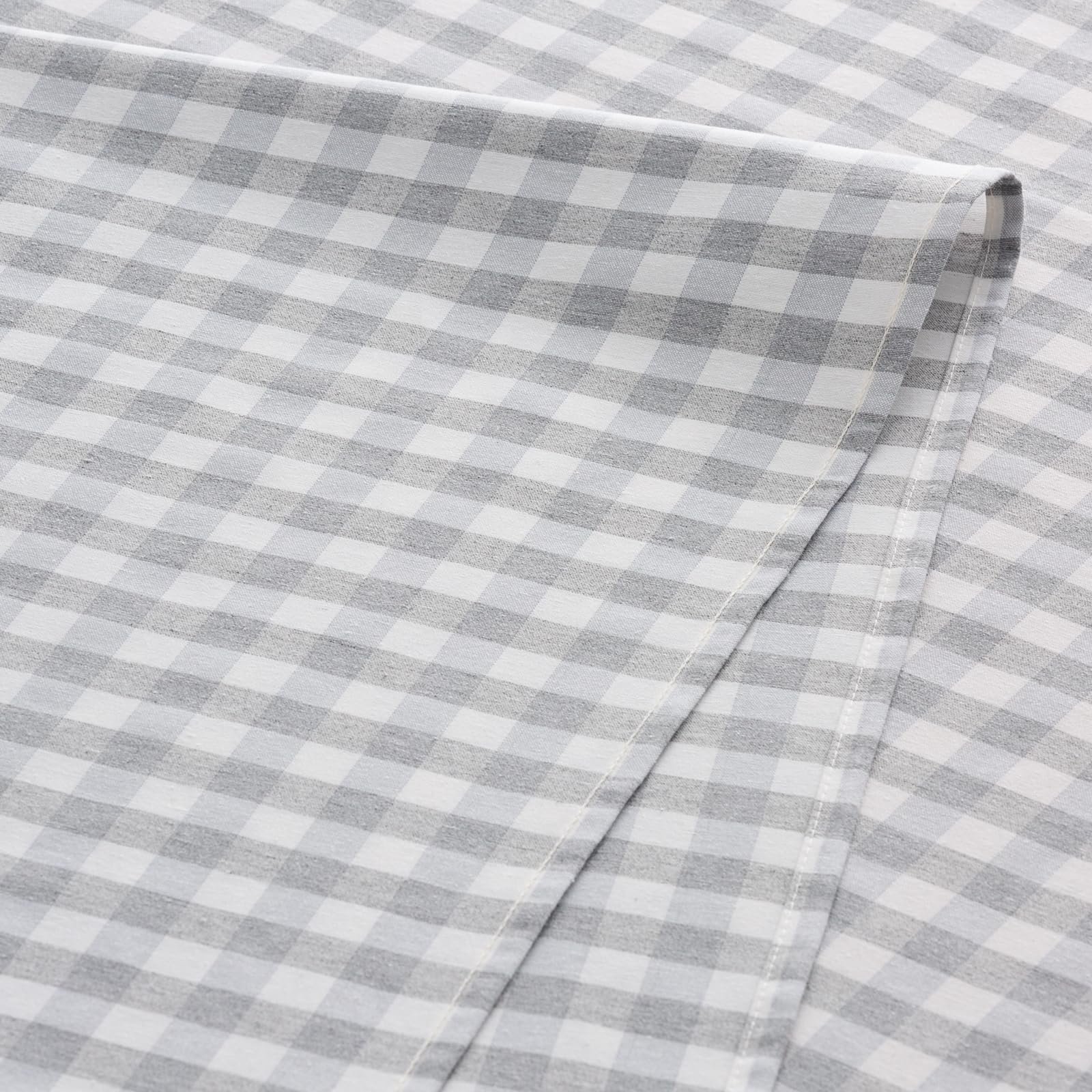 Скатертина GAMUSI Gingham прямокутна 140 x 300 см світло-сіра, фото №5