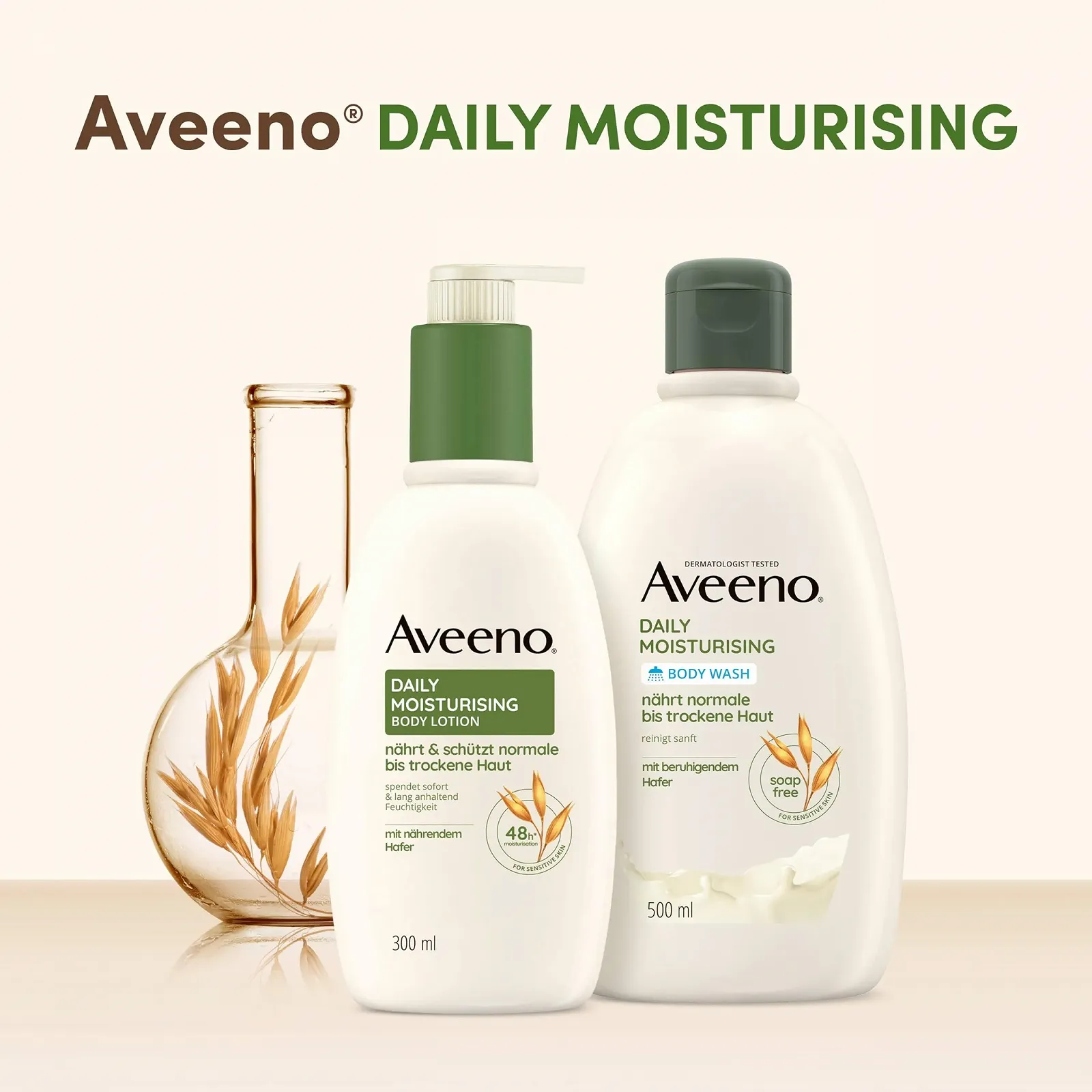 Набор Aveeno Daily Moisturising - Увлажняющий лосьон для тела + Веганский гель для душа без мыла с успокаивающим овсом для нормальной, сухой и чувствительной кожи, фото №7 Набор Aveeno Daily Moisturising - Увлажняющий лосьон для тела + Веганский гель для душа без мыла с успокаивающим овсом для нормальной, сухой и чувствительной кожи, фото №7