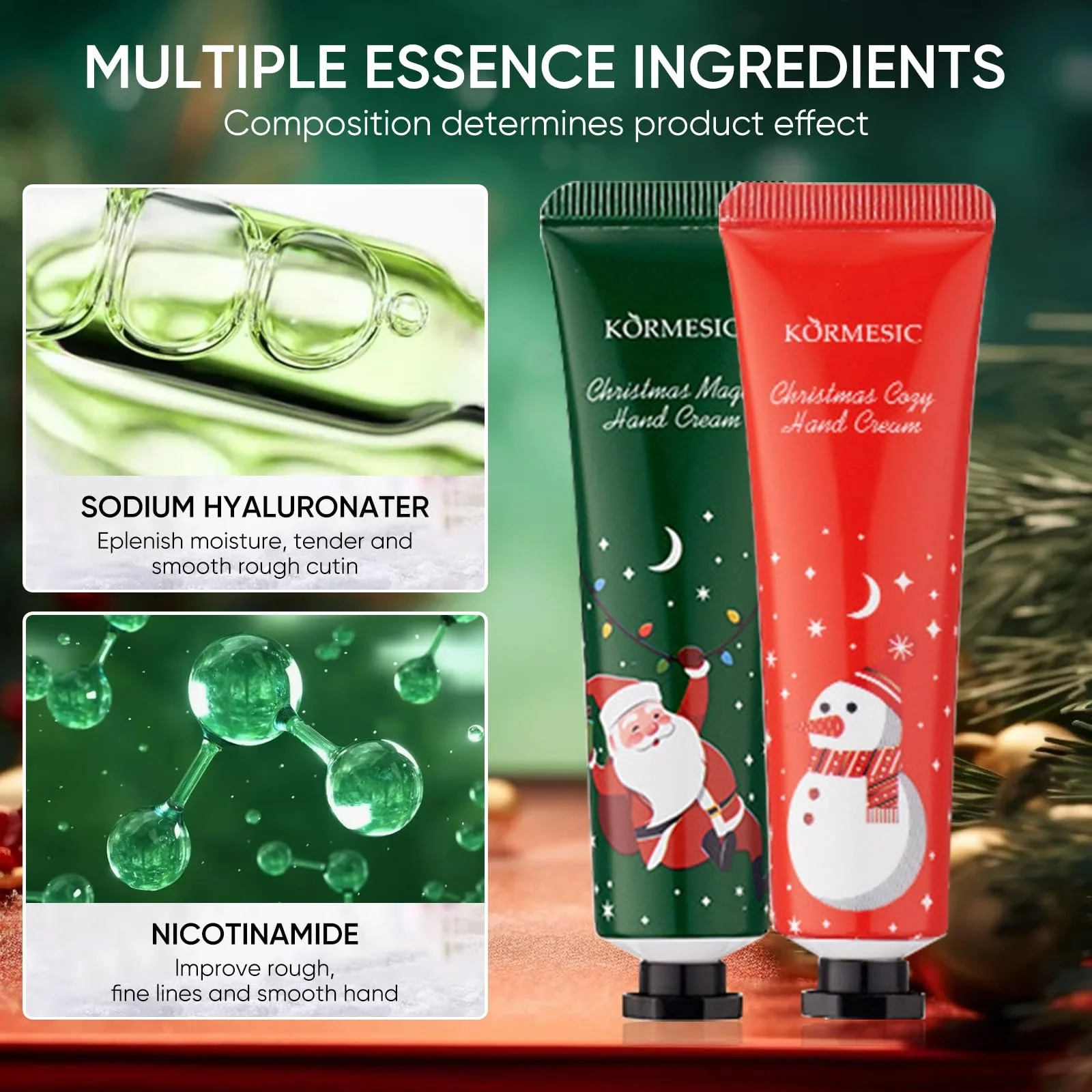 Набір для догляду на Різдво 6 предметів, Різдвяний міні-крем для рук, фото №3
