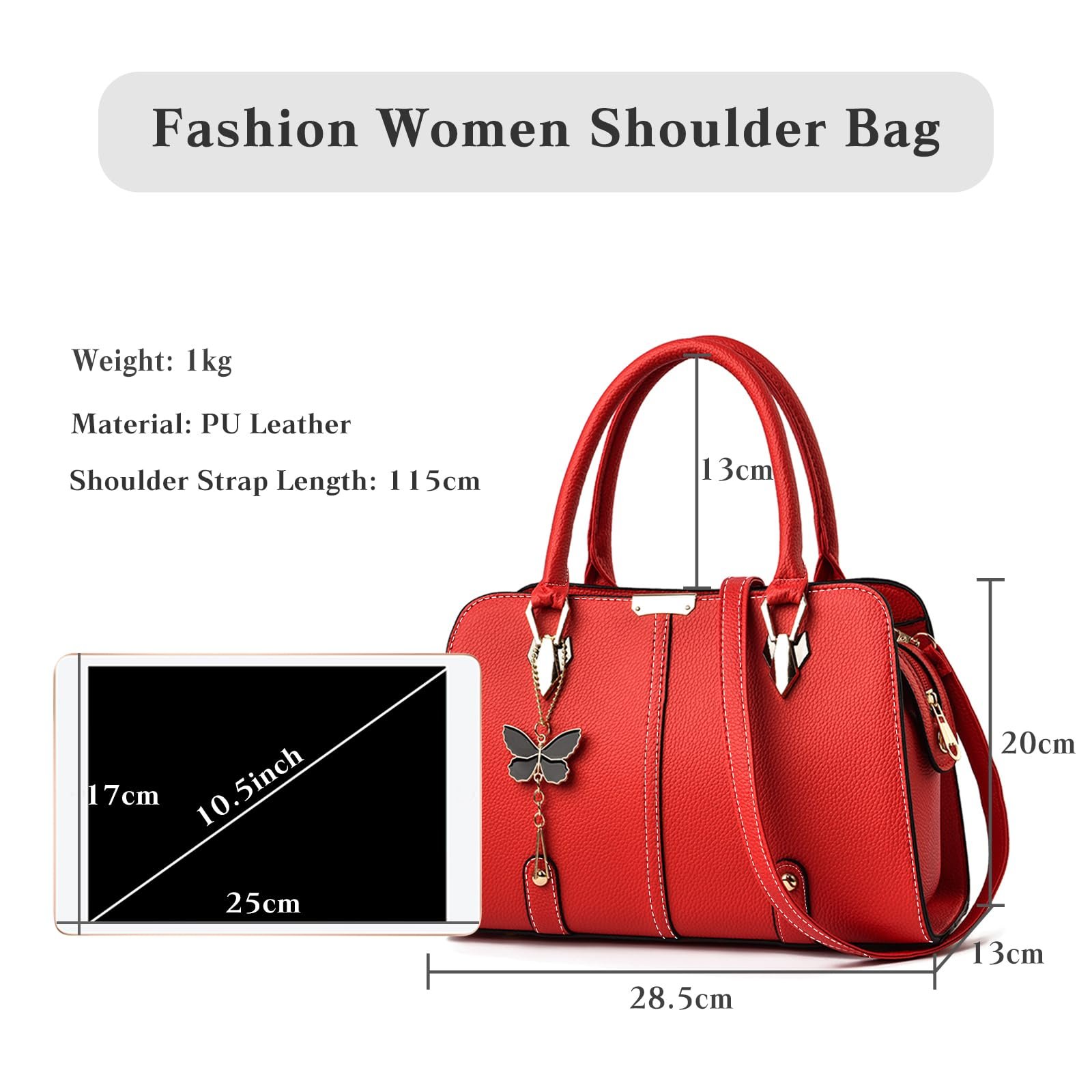 Сумка женская FANDARE, тоут, из искусственной кожи, водонепроницаемая, красная, модная, фото №3