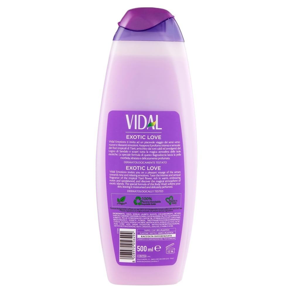 Гель для душу Vidal Emotions Exotic Love Fiori di Tiaré 500 мл та піна для ванни Diademblumen 12 х 500 мл, фото №4