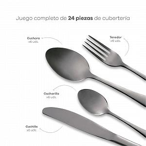 Набор столовых приборов Bergner 24 предмета нержавеющая сталь глянцевая нержавеющая сталь черный цена на synthetic.ua - Фото 1 Набор столовых приборов Bergner 24 предмета нержавеющая сталь глянцевая нержавеющая сталь черный synthetic.ua - Фото 1