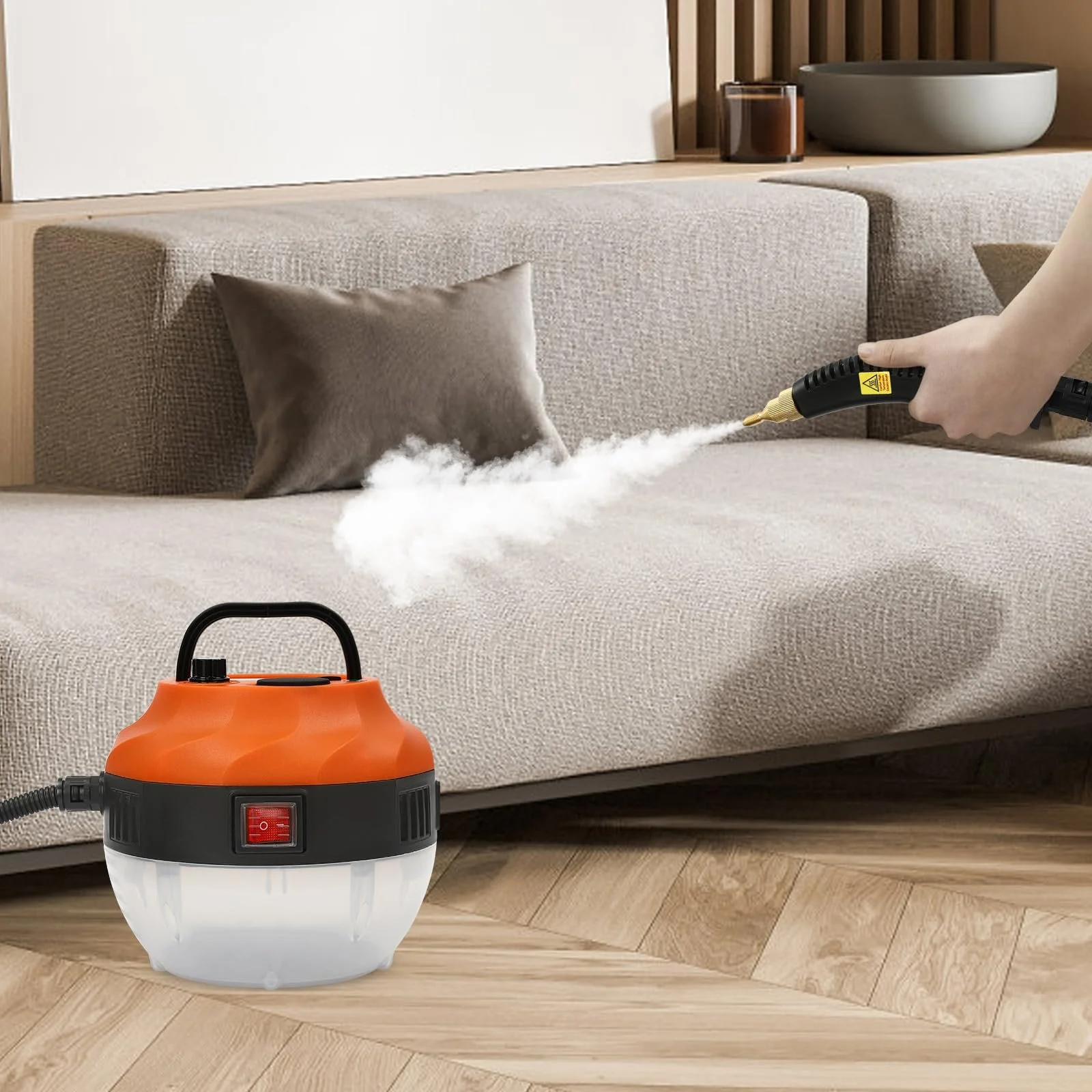 Пароочисник портативний 5.5 бар 1.35 л 1600 Вт Помаранчевий, фото №7