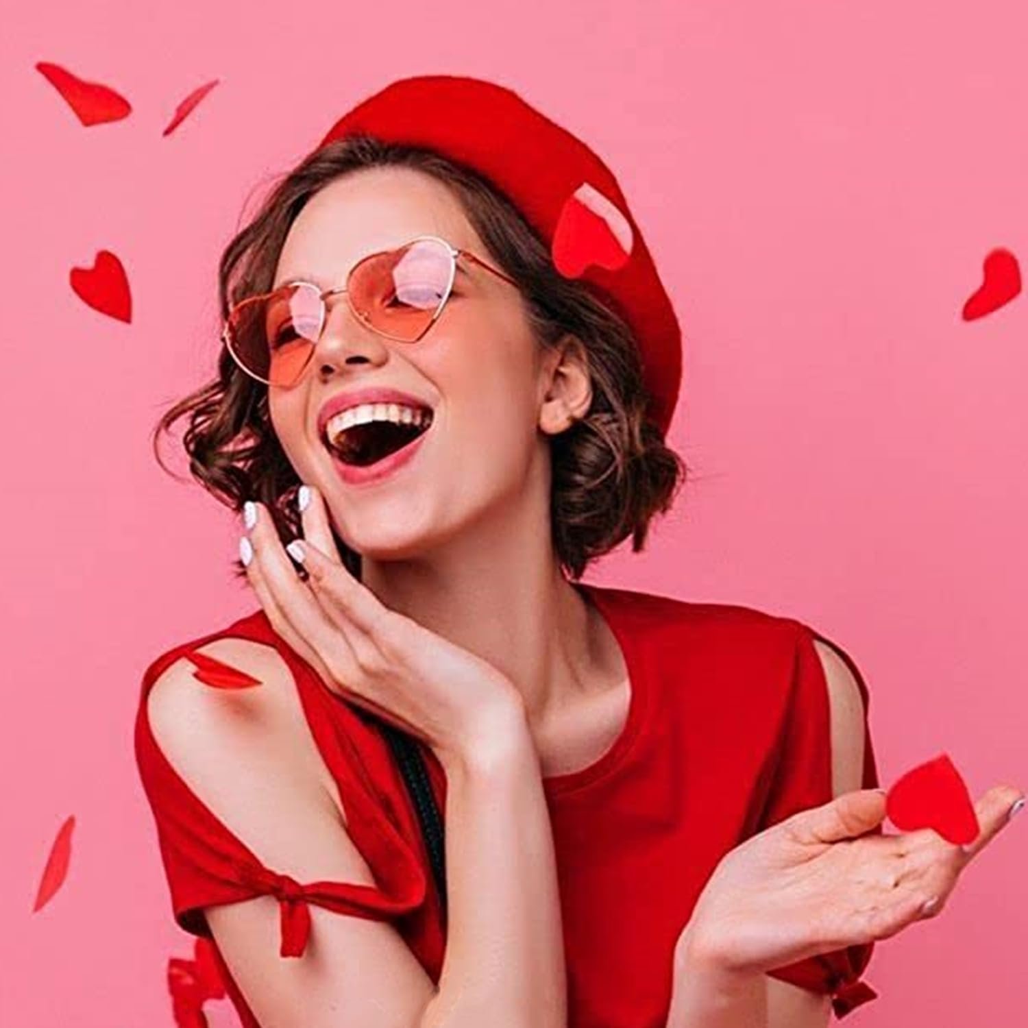 Сонцезахисні окуляри LATRAT Серце Ретро Вінтажні Рожеві, 2 шт., фото №3 Сонцезахисні окуляри LATRAT Серце Ретро Вінтажні Рожеві, 2 шт., фото №3