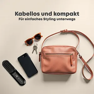 Щетка-выпрямитель REVAMP Straight & Go безпроводная мини с ионизацией и керамикой, USB-C, 60 мин работы synthetic.ua - Фото 1