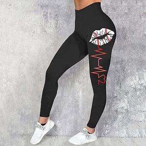 Легінси Для фітнесу Чорний Безшовні Для йоги Lip Printed Tights Sensation Короткі Для спорту та бігу 2025 synthetic.ua - Фото 1