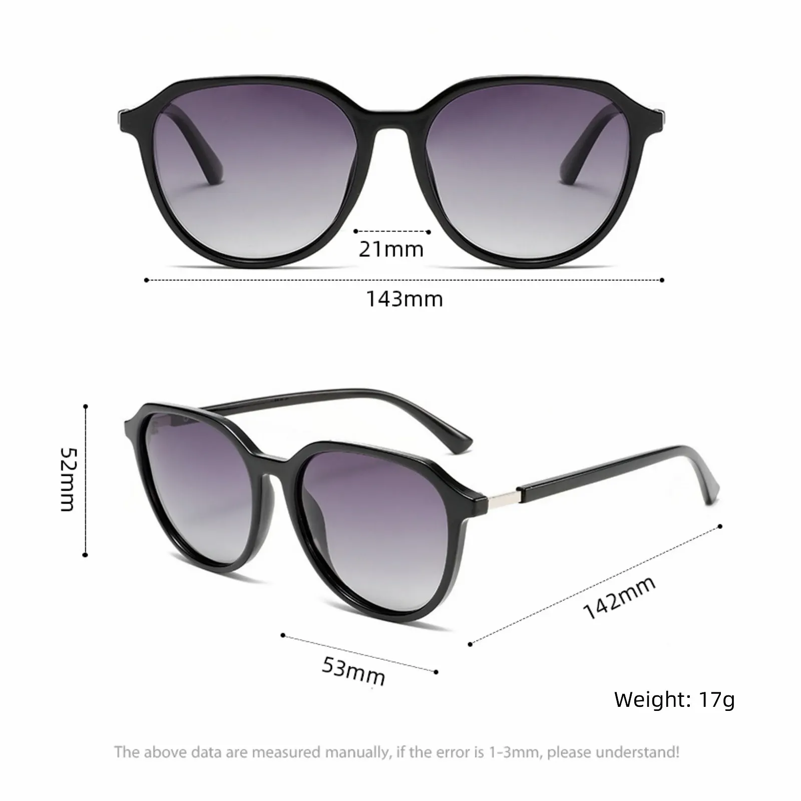Круглі Сонцезахисні окуляри QVKUUT Trendy Classic Polarised для чоловіків та жінок, надлегкі, з захистом від ультрафіолету, фото №3