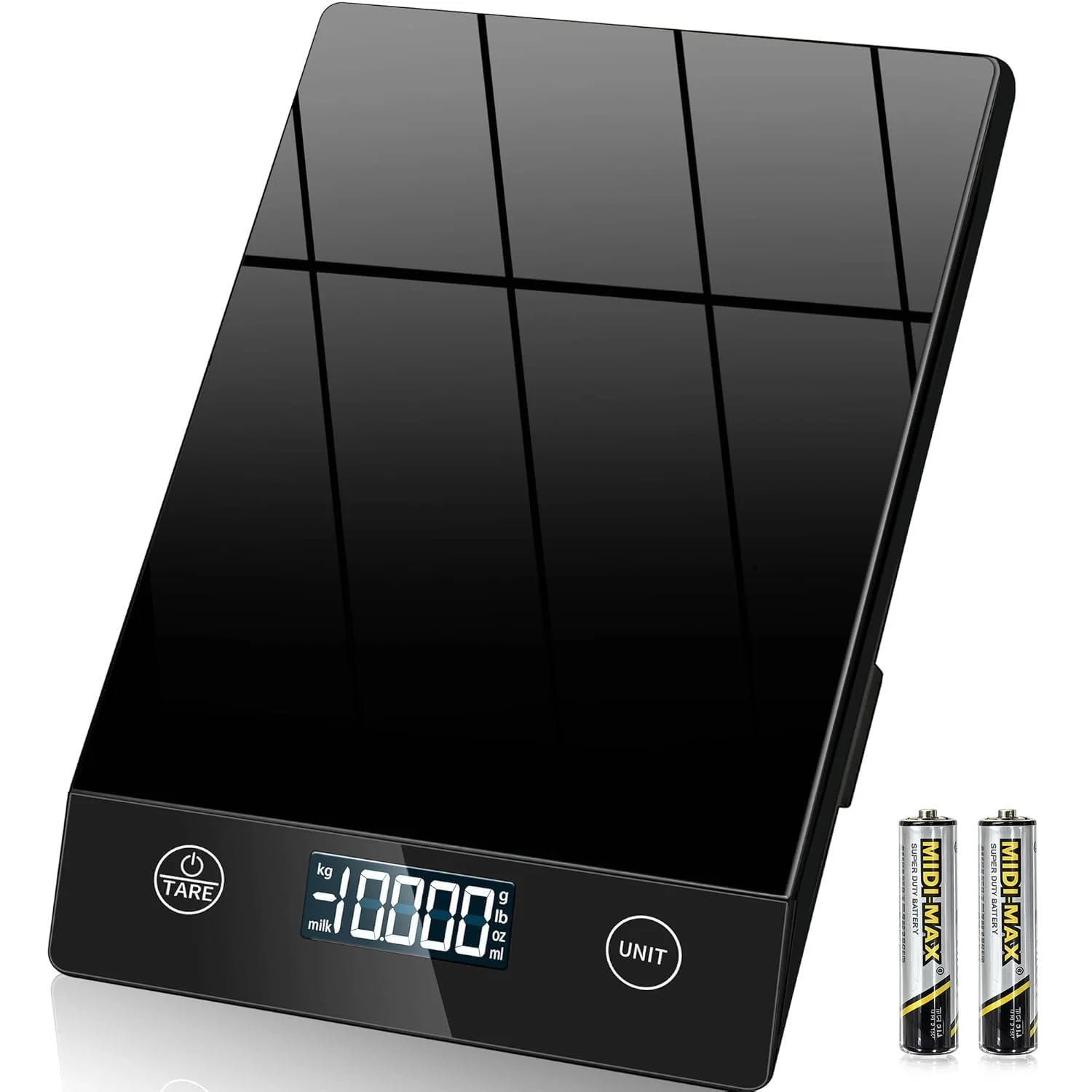Кухонні ваги Letron Digital Glass 10 kg 1 g Black, фото №1 Кухонні ваги Letron Digital Glass 10 kg 1 g Black, фото №1