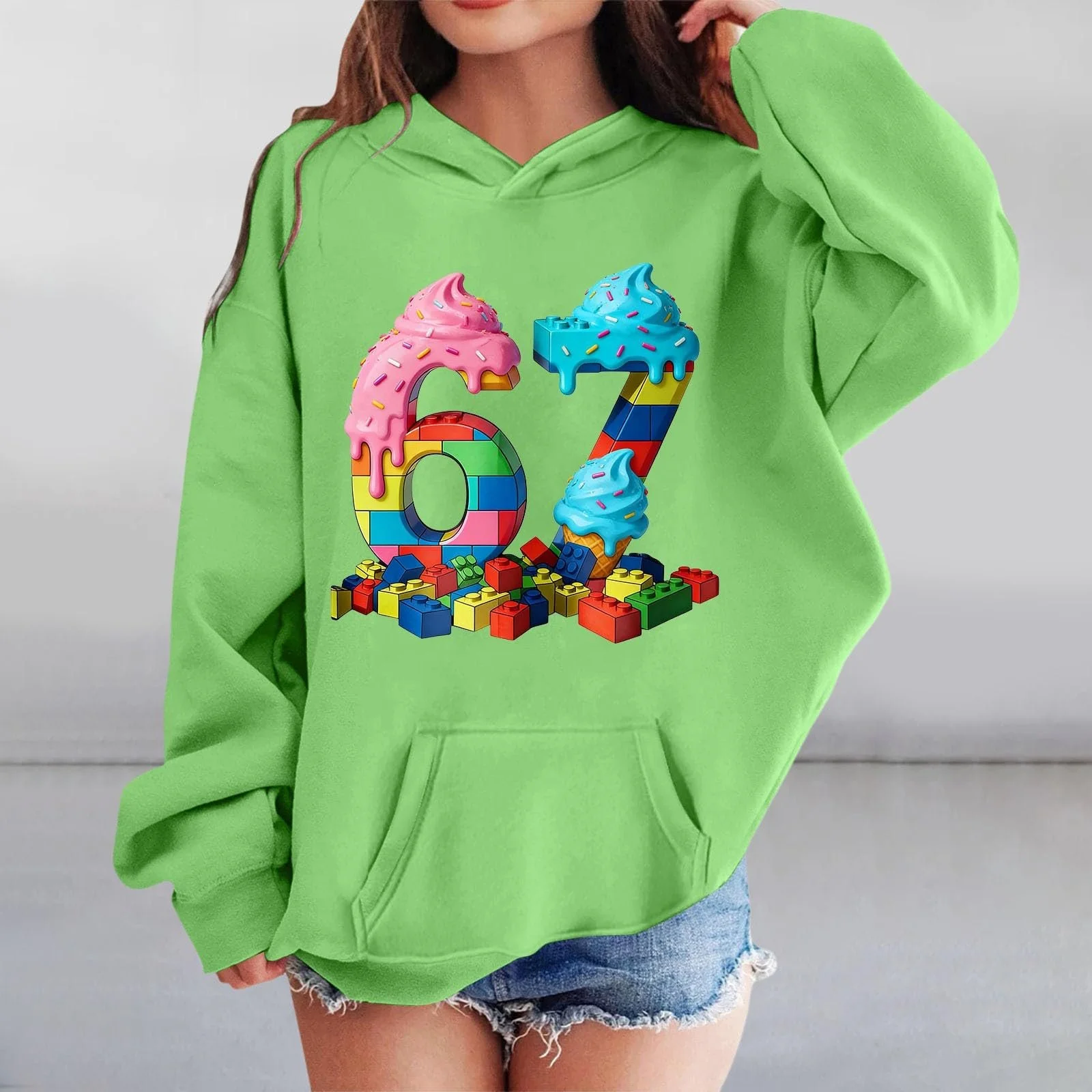 Толстовка 67-Drucke с капюшоном для мальчиков и девочек, мягкий пуловер, модель 164, теплая худи, детская одежда 134, зимняя куртка, спортивный костюм, зимняя куртка-толстовка 176, флисовая куртка, фото №3