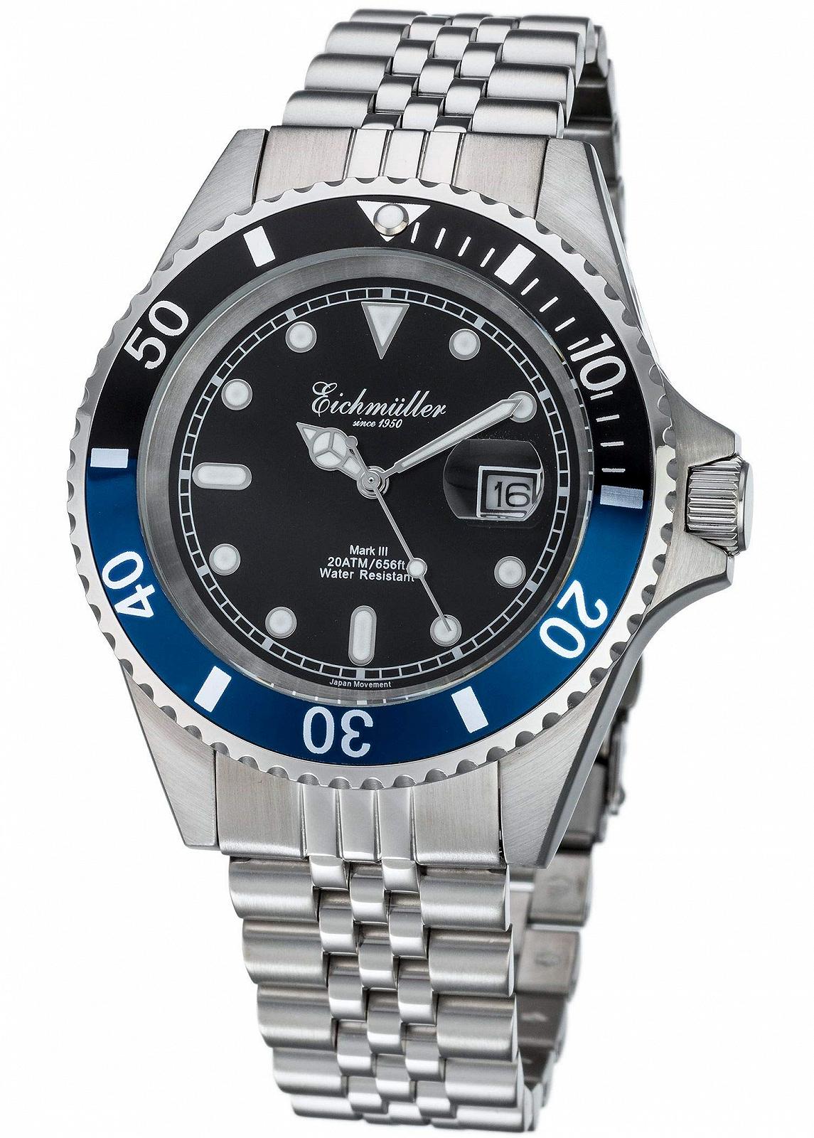 Мужские Часы Miyota 2115 Diver Серебристый Нержавеющая Сталь 20 ATM, фото №1