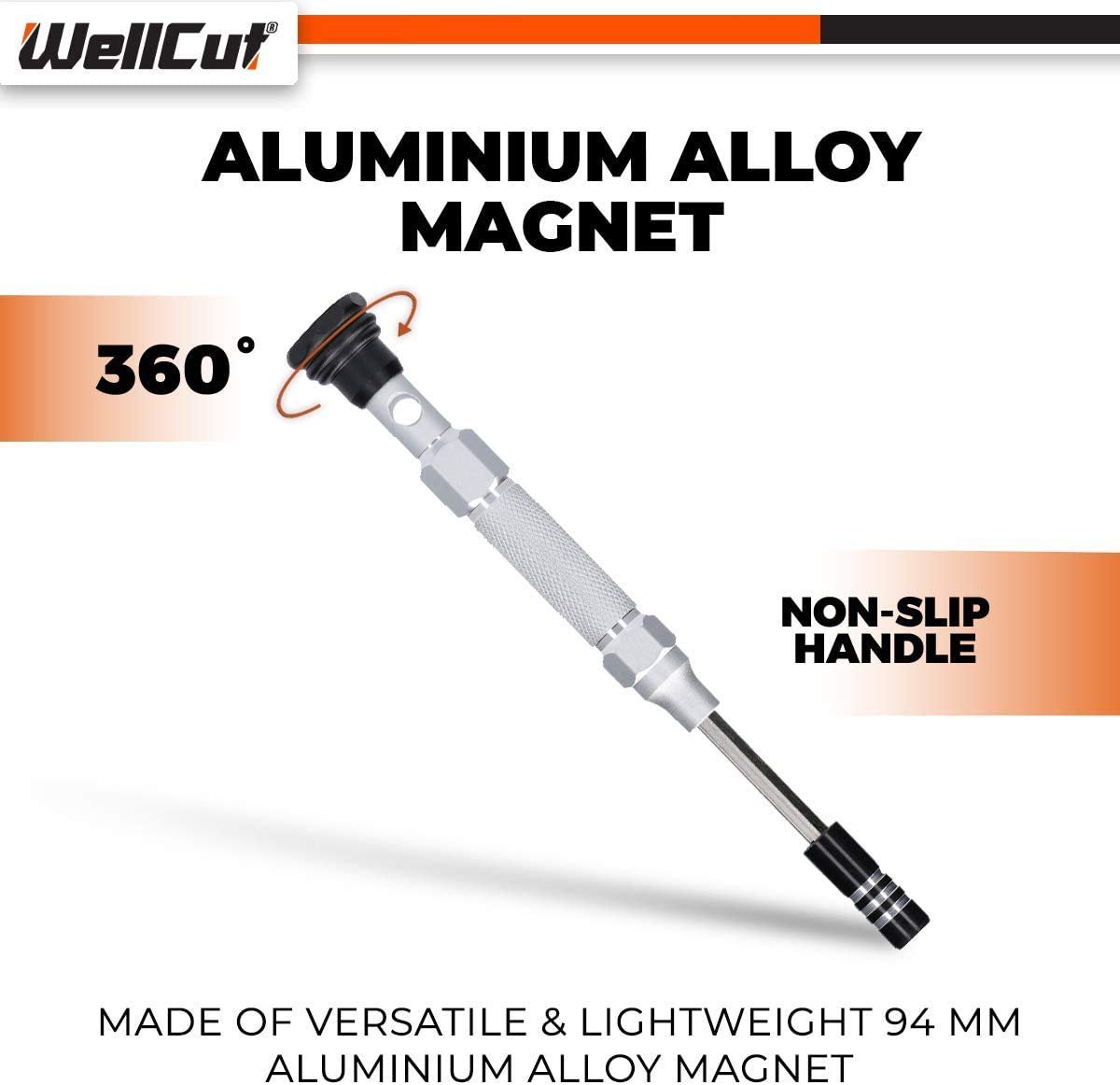 Набір викруток WellCut Precision Multipurpose 38 предметів з подовжувачем 60мм, алюмінієвою ручкою 94мм (WC-MPS38U), фото №6 Набір викруток WellCut Precision Multipurpose 38 предметів з подовжувачем 60мм, алюмінієвою ручкою 94мм (WC-MPS38U), фото №6